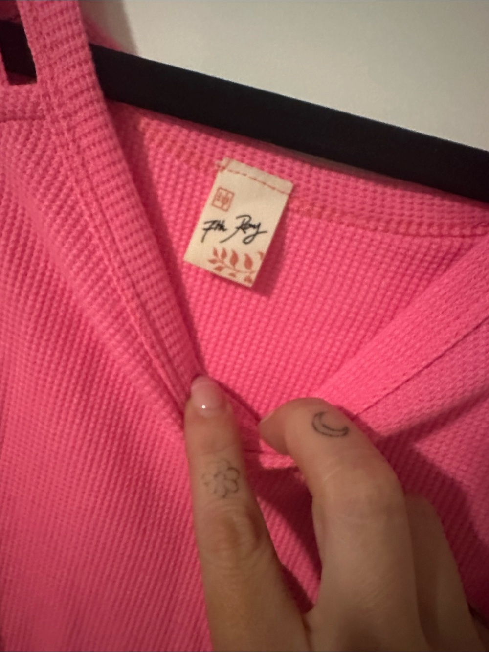 Bright Pink Ribbed Tank Top - Picture 3 of 3